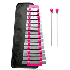 VENTURI - Xilófono Diatónico de 2 Octavas color Rosado con Funda