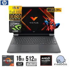 HP - LAPTOP Victus 15-FB3022LA, 15.6" FHD IPS, AMD Ryzen 7 7445HS 16GB 512GB SSD RTX 4050 6GB FREEDOS