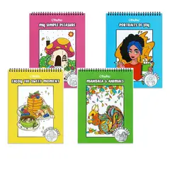OHUHU - Pack de 4 Libros para colorear- doble cara