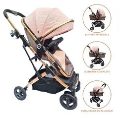 BABYGO - Coche Deportivo Moisés para Bebé MINI Pink