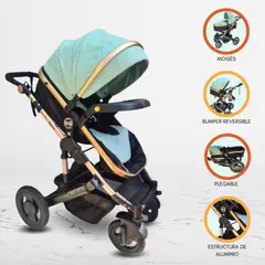 BABYGO - Coche Deportivo Moisés para Bebé «PRADO» Green