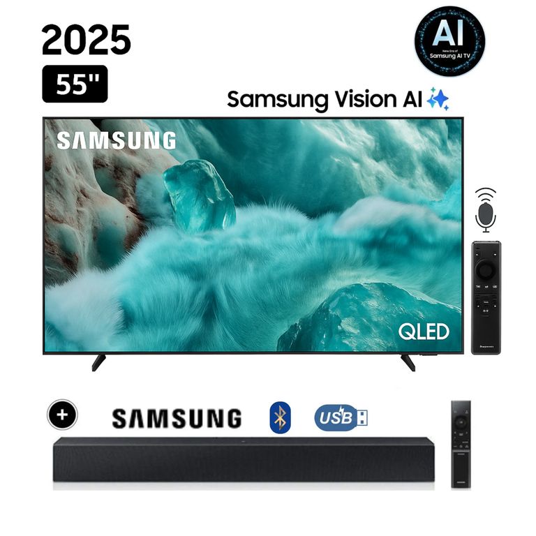 Televisor QLED 55 QN55Q7FAAGXPE 4K UHD Smart TV + SOUNDBAR