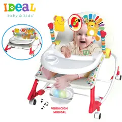 IDEAL BABY & KIDS - Mecedora Ideal para Bebes Musical y Vibrador Zaboo Rojo