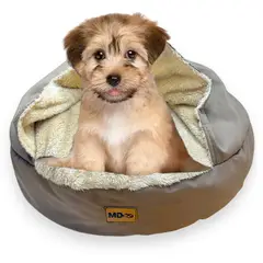 MD - Cama Cueva para Perros y Gatos Talla M - Marrón