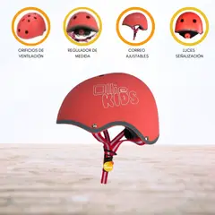 OLLIE - Casco Protector Para Niño »S KIDS» Red