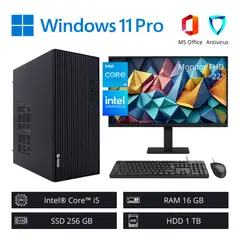 INTEL - Computadora PC ci5 3,50 GHz 16GB RAM 256GB SSD+1TB HDD - Monitor 22" FHD