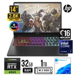 HP - LAPTOP OMEN 14-FB0001LA INTEL CORE ULTRA 7 RAM 16GB SSD 1TB RTX 4060 8GB 14" OLED WIN 11 HOME