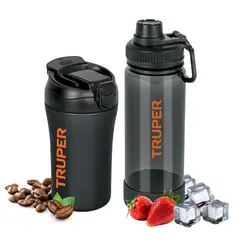 Truper - Termo de Acero Inoxidable 400ml + Tomatodo de Plástico 740ml