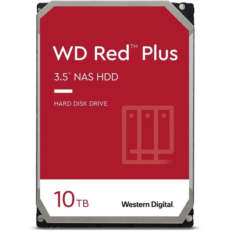Disco Duro Interno Wd Red Plus De 10 Tb, 3.5", 7200 Rpm, Ideal Para Nas