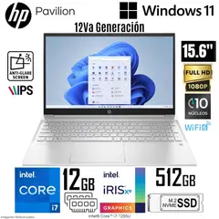 HP - Laptop Pavilion 15-EG2506LA Intel Core i7-1255U 12GB RAM 512GB SSD 15.6" FHD Plateado