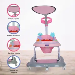 BAMBINO - Andador Mecedora 4 en 1 «BAMBINO X5» Pink