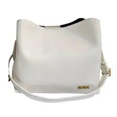 QARA - Morral en cuero vacuno Ivory