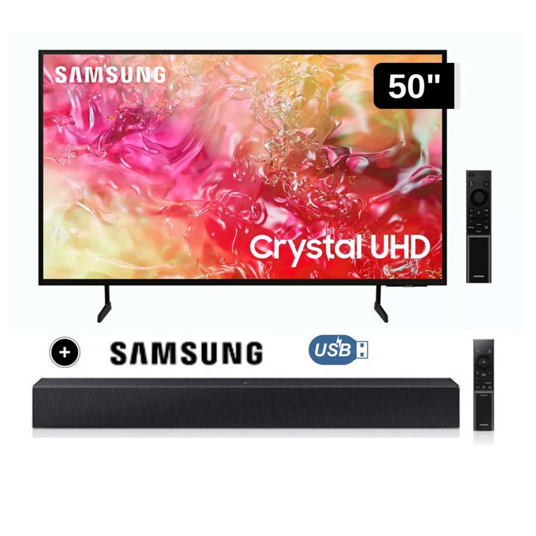 Televisor LED 50 Crystal UHD 4K 50DU7000 Tizen OS Smart TV + Soundbar HW C400