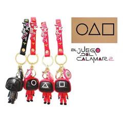 GENERICO - Llavero Juego del Calamar 2 squid game Triángulo Cuadrado Círculo Jefe