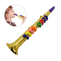 GENERICO - Clarinete Infantil Dorado con 8 Teclas de Colores