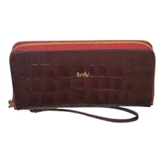 QARA - Billetera roja en cuero genuino