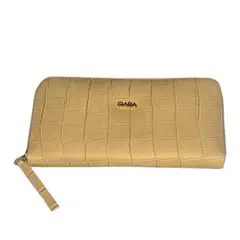 QARA - Billetera beige en cuero genuino