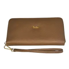 QARA - Billetera marron chocolate en cuero genuino