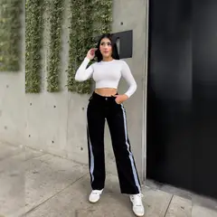 BENCUS JEANS - Pantalón Jean Wide Leg Colombiano Rayas Laterales