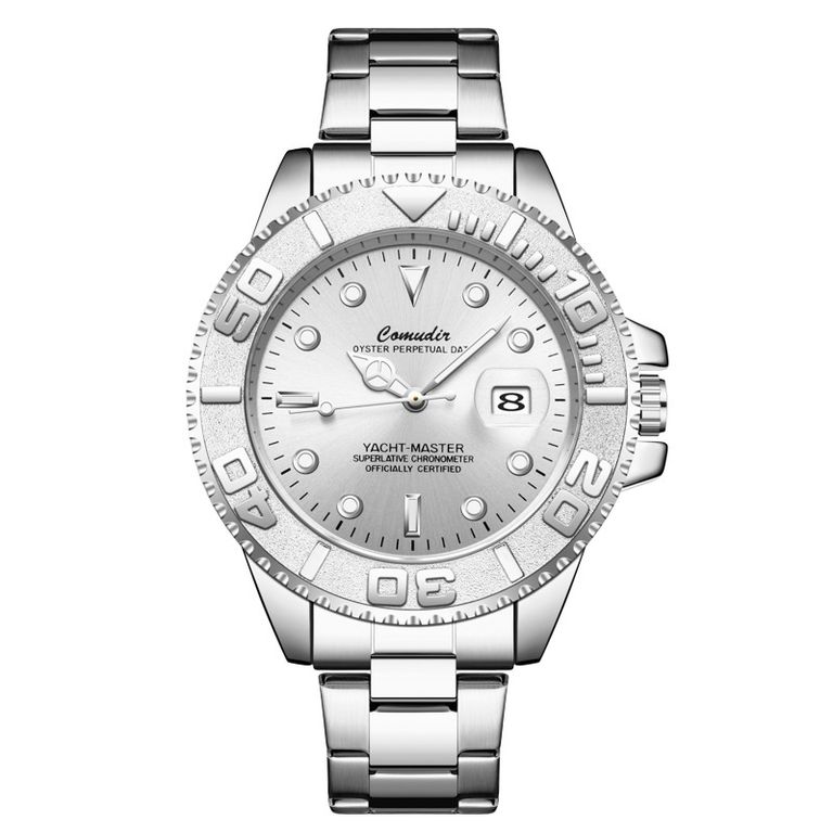 QHZ reloj mecánico de gran dial impermeable-Negro