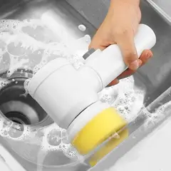 GENERICO - Limpiador de Cepillo Mágico Blanco Eléctrico 5 en 1 Giratorio