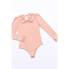 KIDS MASHMELO - BODY PARA NIÑA CON TULL BORDADO EN CUELLO BB Y PUÑOS