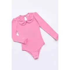 KIDS MASHMELO - BODY PARA NIÑA CON TULL BORDADO EN CUELLO BB Y PUÑOS