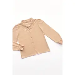 KIDS MASHMELO - BLUSA CON CUELLO CAMISERO Y PUÑOS CON VOLANTES ELASTICADOS MASHMELO