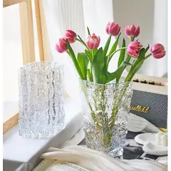 PIA COPELLO STORE - Florero de Vidrio Transparente Textura