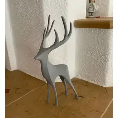 GENERICO - ADORNO EXCLUSIVO CIERVO GRIS 23cm x 12cm x 7cm