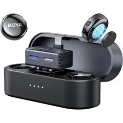 BOYA - BOYALINK 3 Micrófono Inalámbrico 2TX + 1RX USB C 3.5 mm Cancelación de Ruido AI 300m