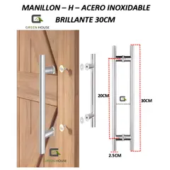 GREEN HOUSE - MANIJA - MANILLON ACERO INOXIDABLE MOD H - DOBLE 30cm