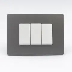 SINTHESI - CONMUTADOR DE 3 VIAS TRIPLE S33 PLACA PIEDRA Y DADOS S22 BLANCOS