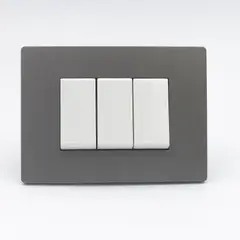 SINTHESI - INTERRUPTOR TRIPLE 2 SIMPLE Y 1 CONMUTADOR 3 VIAS S33 PLACA PIEDRA