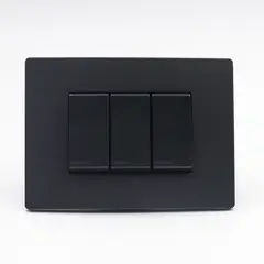 SINTHESI - INTERRUPTOR TRIPLE 2 SIMPLE Y 1 CONMUTADOR 3 VIAS S33 PLACA CARBON