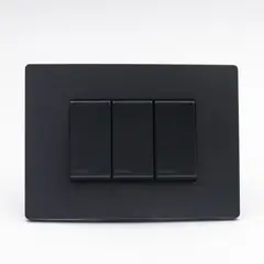 SINTHESI - INTERRUPTOR TRIPLE 1 SIMPLE Y 2 CONMUTADOR 3 VIAS S33 PLACA CARBON