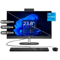 HP - AIO PROONE 240 G10, I5-1334U, 16GB RAM, 512GB SSD, 23.8", SIN WINDOWS (B88BKAT)