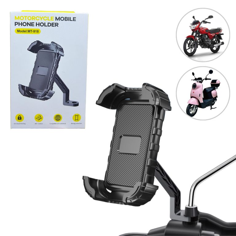Soporte Holder de Celular Para Moto o bicicleta Montaje Espejo Retrovisor Seguro y Facil Instalar