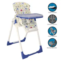 EVEZO - Silla de Comer Graduable para Bebé »NELLY» Blue
