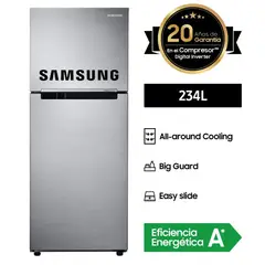 SAMSUNG - Refrigeradora RT22FARADS8 Top Freezer 234L Plateado