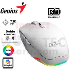 GENIUS GX - Mouse Gaming Inalámbricobt Scorpion M8250 AI Copilot Blanco