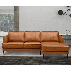 GENERICO - Sofa Seccional Premium Sares - 2 piezas Cuero Pranna Moca