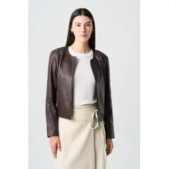 VELEZ - Vélez Casaca De Cuero Para Mujer Denver Cafe