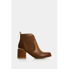 VELEZ - Vélez Botines Tacón De Cuero Aplique Miel