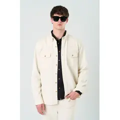 VELEZ - Vélez Camisa Manga Larga Elon Para Hombre Semi Fitted Crema