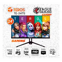TEROS - Monitor TE-2417S 238 FHD IPS 144Hz HDMI DP VESA FreeSync
