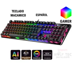 GENIUS GX - TECLADO SCORPION K12 GAMING RGB LED MECHANICAL USB AI BROWN