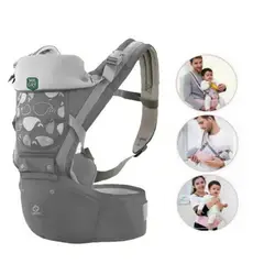 GENERICO - Canguro Para Bebé Ergonómico Ballena 3 en 1 Gris