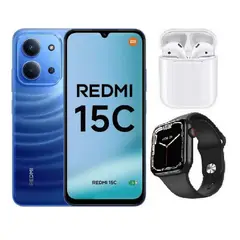 XIAOMI - Redmi 15C 4G 256GB 4+4GB Azul + Audifonos + Smartwatch