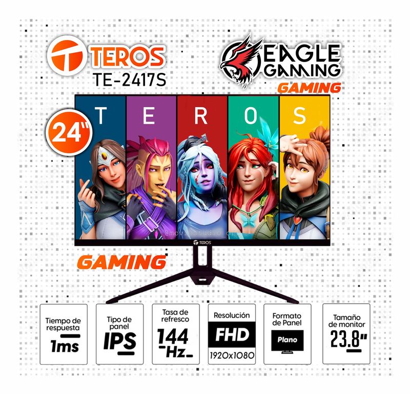 Monitor TE-2417S 238 FHD IPS 144Hz HDMI DP VESA FreeSync